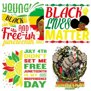Juneteenth Black History Aufbügler Für T-Shirts Waschbar Afrozentrische Hitzetransfer Patches DIY Kleidung Aufkleber