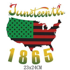 Juneteenth 1865 Wärmeübertragungs-Sticker mit US-Karten-Flaggendesign für DIY-T-Shirt-Bilder