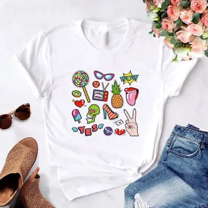 Vibrant summer cartoon pop art heat transfer stickers for creative DIY clothing decoration
