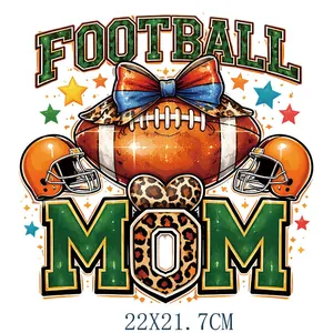 Colorful Football Mom heat transfer sticker for custom apparel decoration
