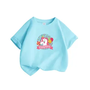 Autocollant de transfert thermique licorne rose pour vêtements d'enfants au motif HAPPY