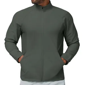 Veste de sport décontractée pour hommes avec col montant et coupe-vent pour la course