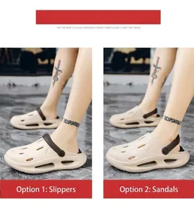 Vielseitige EVA-Gartenschuhe, als Hausschuhe und Sandalen mit Fersenriemen