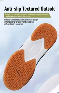 Détail de la semelle extérieure antidérapante pour chaussures de badminton enfants