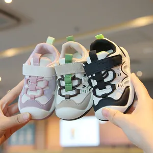 Baskets pour Tout-petits Chaussures de Marche à Semelle Souple Antidérapantes Respirantes Velcro Baskets Décontractées pour Bébés Garçons Filles