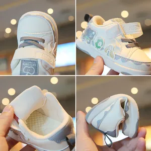 Soft-soled toddler shoes with breathable lining and flexible anti-slip rubber outsoles