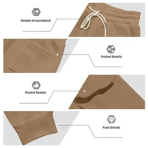 Detailed views showing the waistband, cargo pockets, and cuffs of khaki men's joggers