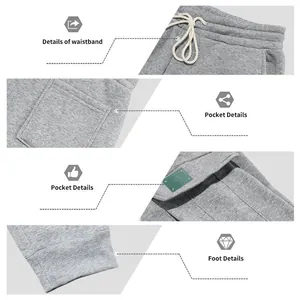 Detailed views of men's heavy fleece cargo joggers showing waistband and pockets