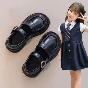 Κοριτσίστικα Loafers Mary Jane Βρετανικό Στυλ Μαύρα Παπούτσια Σχολείου Πριγκίπισσα Μαλακή Σόλα Δερμάτινα Loafers για Κορίτσια