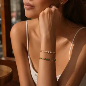 Edelstahl Vergoldet Büroklammer Kette Armband Für Damen Minimalistisch Zirkonia Geometrische Gliederkette Täglich Schmuck Geschenk