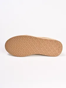 Detailed bottom view of anti-slip textured rubber sole for platform espadrille loafers