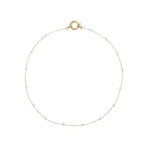 Elegante collana in acciaio inossidabile con perle e chiusura a molla rotonda