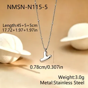 Detailed view of silver stainless steel bubble letter Y pendant necklace with measurements