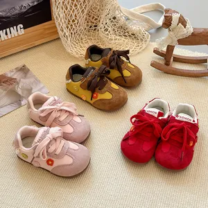 Variety of stylish toddler girl sneakers with breathable mesh and cute floral details.