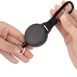 Portachiavi retrattile 52mm per carichi pesanti con moschettone e cavo da 1 metro