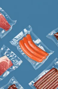 Sacs de mise sous vide lisses à haute transparence pour emballage alimentaire détail