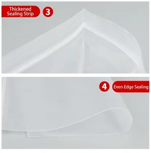 Close-up detail of thickened sealing strip and even heat-sealed edge on clear plastic bag