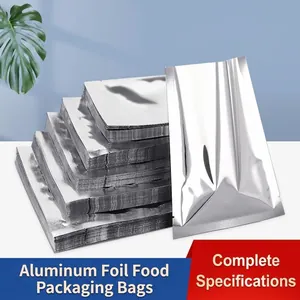Silver Aluminized Vacuum Seal Bags Open Top Foil Pouches For Tea Food Powder Storage Moisture Proof Packaging Bags