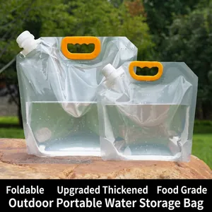 Draagbare Opvouwbare Waterzak Grote Capaciteit Opslag Outdoor Camping Wandelen Klimmen Plastic Drinkwaterzak Met Handvat Lekvrij