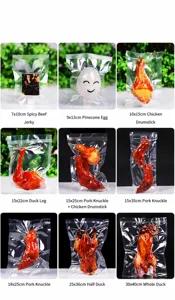 Nine sizes of heavy-duty transparent nylon vacuum sealer bags for food storage and packaging