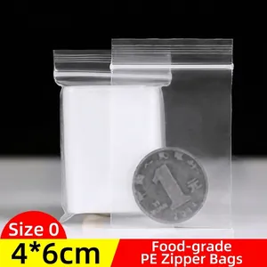 Transparent Polyethylene Resealable Ziplock Bags Small Plastic Packaging Bags For Jewelry Medicine Reusable Clear Sealing Bags