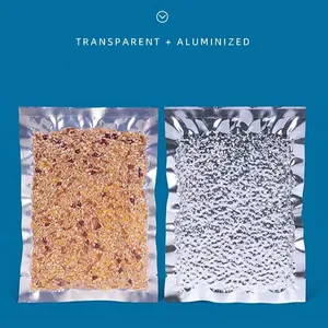 Premium aluminized vacuum sealer bag with one transparent side for fresh food storage