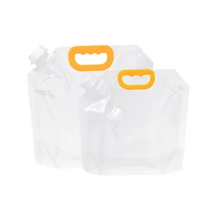 Set van twee draagbare opvouwbare waterzakken met gele handvatten voor outdoor kamperen en wandelen