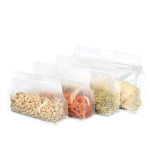 Sac d'Emballage Alimentaire Transparent Scellé sur Huit Côtés Pochette Auto-scellante en Plastique Dépoli Portative pour Collations de Nouilles Bonbons Sac de Rangement Résistant à l'Humidité de Qualité Alimentaire