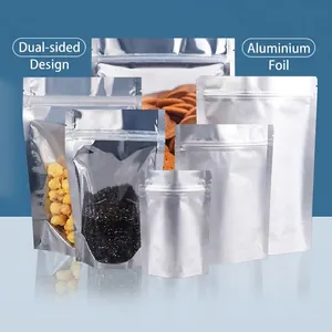Thickened Aluminum Foil Stand Up Bag Self Sealing Moisture Proof Food Grade Storage Bag For Tea Pet Food Snacks Packaging
