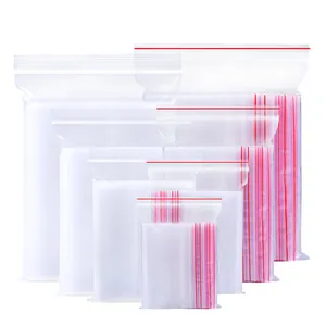 Various sizes of transparent PE ziplock bags for jewelry, pills and small items storage