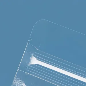 Clear transparent octagonal stand-up pouch featuring an easy-tear notch and zipper seal.
