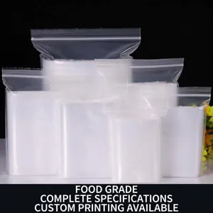 Transparent Thickened Polyethylene Zip Lock Storage Bags For Food Clothing Dry Goods Moisture Proof Resealable Clear Packaging Bags