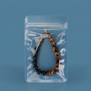 Pochettes en plastique transparent épais avec fermeture zippée pour bijoux