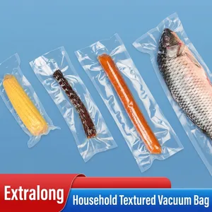 Transparent Vacuum Food Sealer Bags For Household Storage PA PE Mesh Texture Bags For Ham Meat Fresh Keeping