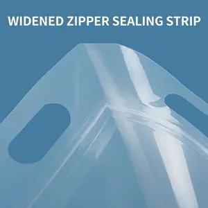 Durable frosted stand-up ziplock bag with a widened seal and handle for food storage