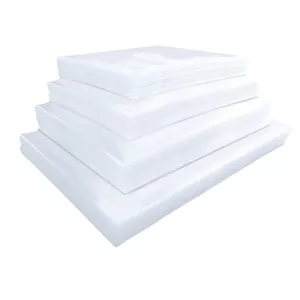 Thickened transparent PA nylon vacuum food storage bags in multiple sizes stacked