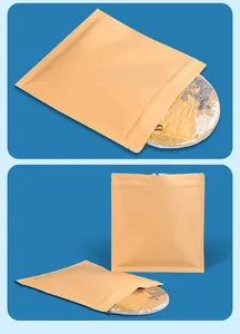 Kraft paper tea cake bag with aluminum foil lining and resealable zip-lock for storage