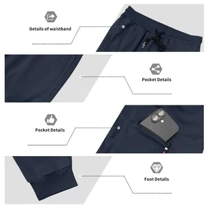 Detailansicht der Strick-Jogginghose für Herren mit Bund, Taschen und Rippbündchen