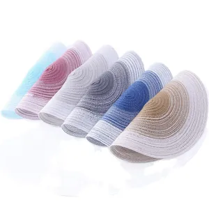 Set of Nordic gradient woven placemats in multiple colors for dining table decor