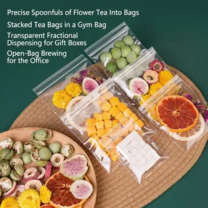 Hoog Transparante Polypropyleen Ziplock Zakken Verdikte Voedselveilig Hersluitbare Opbergzakken Voor Thee Fruit Snacks Verpakking