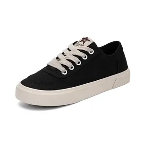 Heren Casual Canvas Skateboardschoenen Modieus Trendy Laag Model Vetersneakers Gevulkaniseerd Ademend Platte Schoenen Voor Dagelijks Gebruik