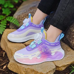 Professionelle atmungsaktive Mesh-Laufschuhe für Kinder mit praktischem Drehknopf-Verschluss