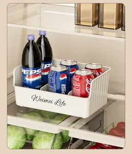 Organizador de caja de almacenamiento de cocina de plástico blanco para el refrigerador