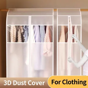 PEVA Hanging Clothes Dust Cover Visible Window Zippered Garment Bag Wardrobe Storage Suit Protector Translucent Dustproof Case