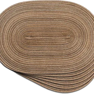 Manteles individuales ovalados trenzados modernos minimalistas resistentes calor