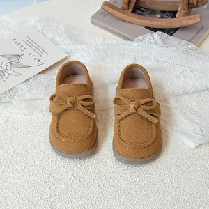 Elegante Baby-Loafer im britischen Stil mit Schleife und weicher Sohle für Kleinkinder