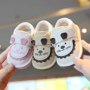 Baby Quietschende Schuhe Cartoon Tier Muster Rutschfest Weiche Sohle Lauflernschuhe Kleinkind Sneakers Kunstleder 0-2 Jahre
