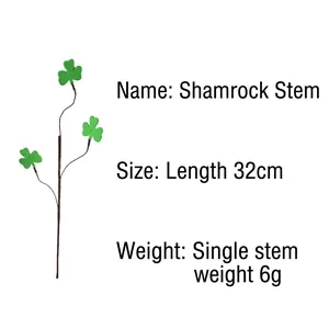 Dekorativer grüner Kleeblattstiel für künstliche Blumenarrangements zum St. Patrick's Day