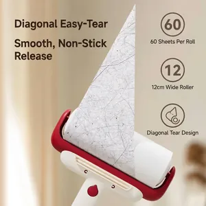 Portable lint roller for pet hair and clothes lint removal with 60 sheets