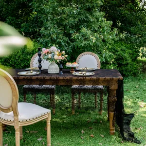 Elegant black lace tablecloth with floral pattern for wedding and party outdoor decor